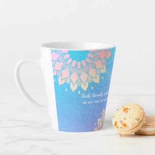 Yoga Meditation Instructor Blue Gold Mandala Zitat Milchtasse