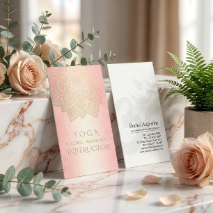 YOGA Meditation Instructor Chic Rose Gold Mandala Visitenkarte