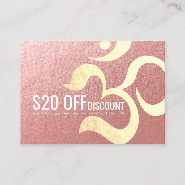 Yoga Meditation Instructor Discount Coupon Om Sign (Vorderseite)
