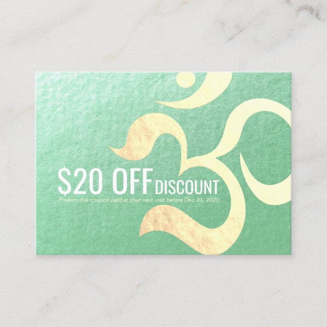 Yoga Meditation Instructor Discount Coupon Om Sign (Vorderseite)