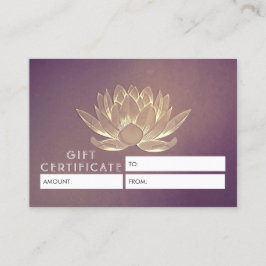 YOGA Meditation Instructor Gift Certificate Lotus Rabattkarte