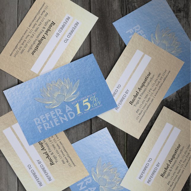 YOGA Meditation Instructor Gold Lotus Referat Empfehlungskarte (Von Creator hochgeladen)