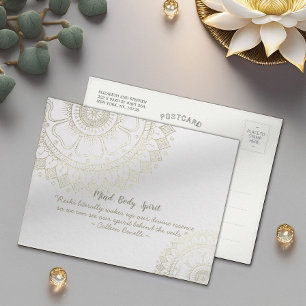 Yoga Meditation Instructor Gold Mandala Blume Postkarte