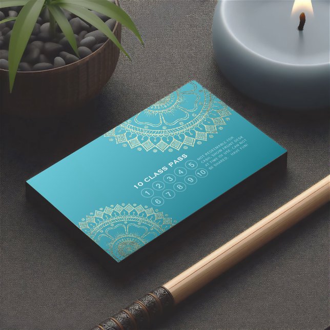 Yoga Meditation Instructor Gold Mandala Class Pass Treuekarte (Von Creator hochgeladen)
