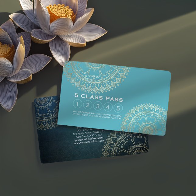 Yoga Meditation Instructor Gold Mandala Loyalität Treuekarte (Von Creator hochgeladen)