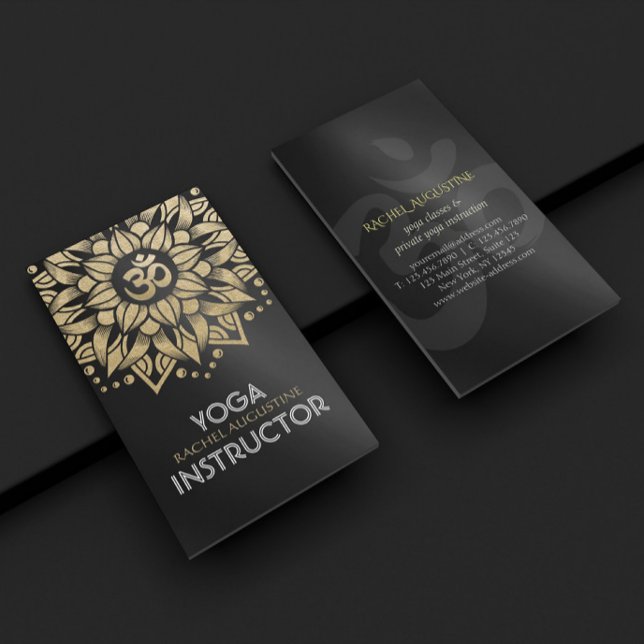 Yoga Meditation Instructor Gold Mandala Om Symbol Visitenkarte (Von Creator hochgeladen)