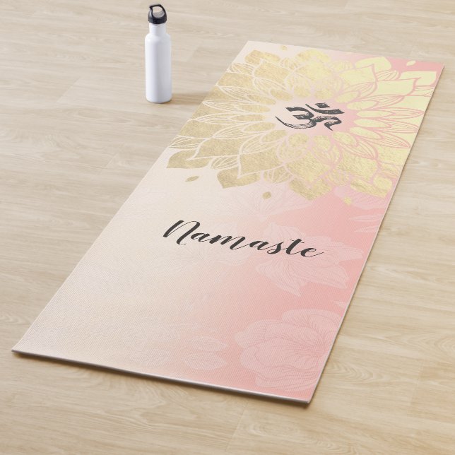 YOGA Meditation Instructor Gold Mandala OM Symbol Yogamatte (Beispiel)