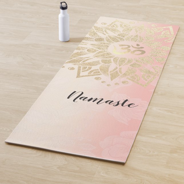 YOGA Meditation Instructor Gold Mandala OM Symbol Yogamatte (Beispiel)