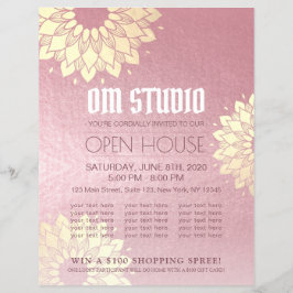 Yoga Meditation Instructor Gold Mandala Open House Flyer