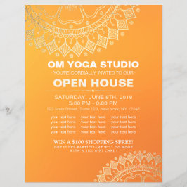Yoga Meditation Instructor Gold Mandala Open House Flyer