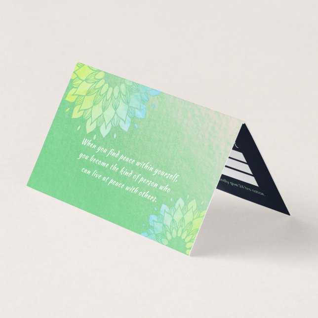 Yoga Meditation Instructor Gold Mandala Preisliste Visitenkarten (Vorderseite)