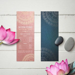 Yoga Meditation Instructor Gold Mandala Preisliste Werbekarte