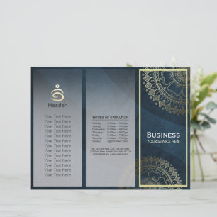 Yoga Meditation Instructor Gold Mandala Tri-Fold