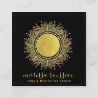 Yoga Meditation Instructor Gold Sun Mandala Square