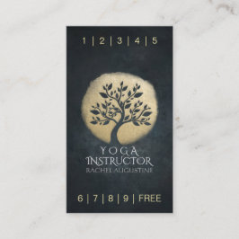 Yoga Meditation Instructor Gold Tree Loyalty Punch Treuekarte
