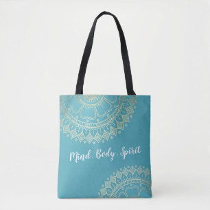 Yoga Meditation Instructor Green Blue Gold Mandala