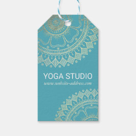Yoga Meditation Instructor Green Blue Gold Mandala Geschenkanhänger