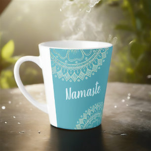 Yoga Meditation Instructor Green Blue Gold Mandala Milchtasse