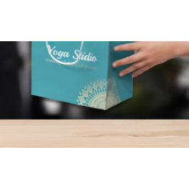 Yoga Meditation Instructor Green Blue Gold Mandala Mittlere Geschenktüte