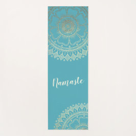 Yoga Meditation Instructor Green Blue Gold Mandala Yogamatte
