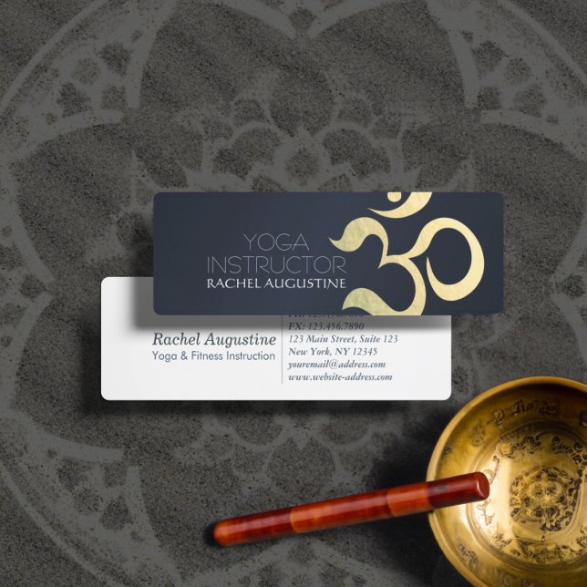 Yoga Meditation Instructor Life Coach OM Symbol Mini Visitenkarte (Von Creator hochgeladen)