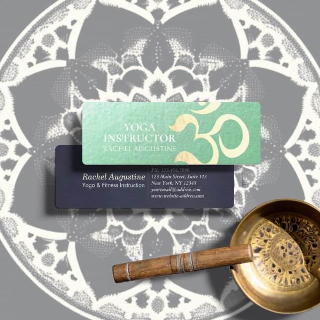 Yoga Meditation Instructor Life Coach OM Symbol Mini Visitenkarte (Von Creator hochgeladen)