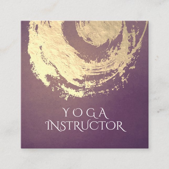 Yoga Meditation Instructor Lila Gold ZEN Symbol Quadratische Visitenkarte (Vorderseite)