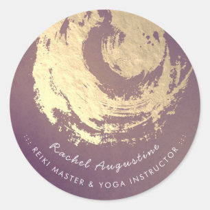 Yoga Meditation Instructor Lila Gold ZEN Symbol Runder Aufkleber
