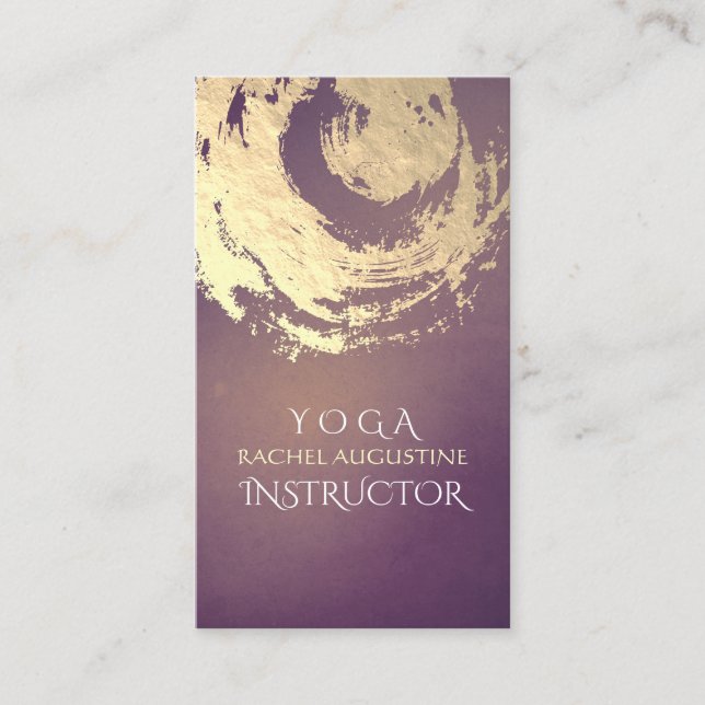 Yoga Meditation Instructor Lila Gold ZEN Symbol Visitenkarte (Vorderseite)