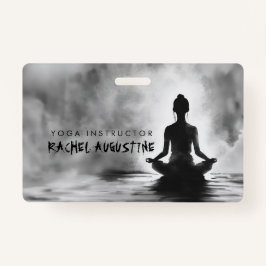 Yoga Meditation Instructor Lotus Pose Ink Painting Ausweis