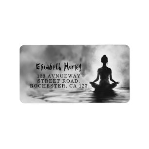 Yoga Meditation Instructor Lotus Pose Tinte Malere Adressaufkleber