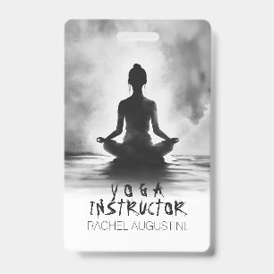 Yoga Meditation Instructor Lotus Pose Tinte Malere Ausweis