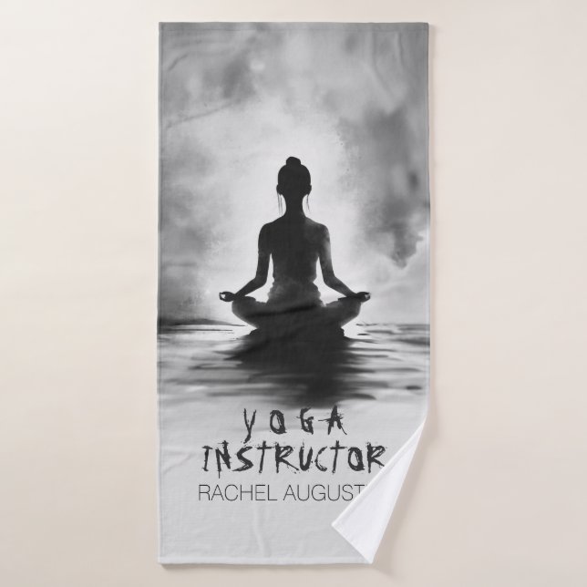 Yoga Meditation Instructor Lotus Pose Tinte Malere Badhandtuch Set (Badehandtuch)