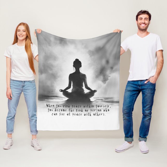Yoga Meditation Instructor Lotus Pose Tinte Malere Fleecedecke (Beispiel)