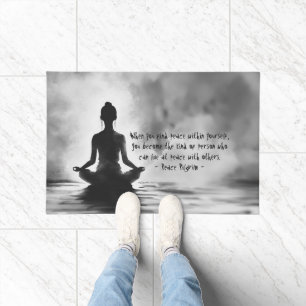 Yoga Meditation Instructor Lotus Pose Tinte Malere Fußmatte