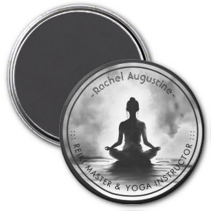 Yoga Meditation Instructor Lotus Pose Tinte Malere Magnet