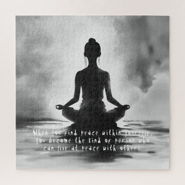 Yoga Meditation Instructor Lotus Pose Tinte Malere Puzzle (Vertikal)
