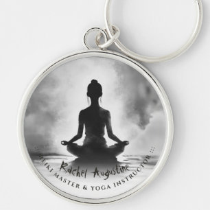 Yoga Meditation Instructor Lotus Pose Tinte Malere Schlüsselanhänger