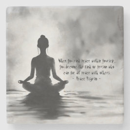 Yoga Meditation Instructor Lotus Pose Tinte Malere Steinuntersetzer