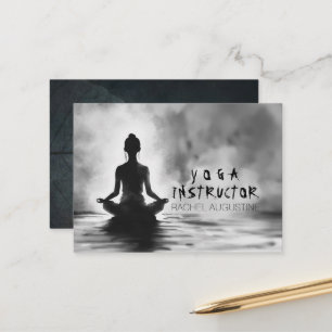 Yoga Meditation Instructor Lotus Pose Tinte Malere Terminkarte
