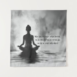 Yoga Meditation Instructor Lotus Pose Tinte Malere Wandteppich