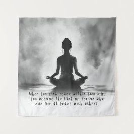 Yoga Meditation Instructor Lotus Pose Tinte Malere Wandteppich
