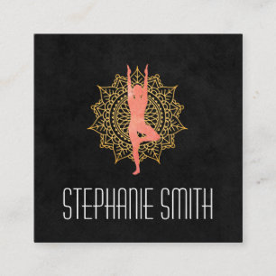 Yoga Meditation Instructor   Mandala Quadratische Visitenkarte