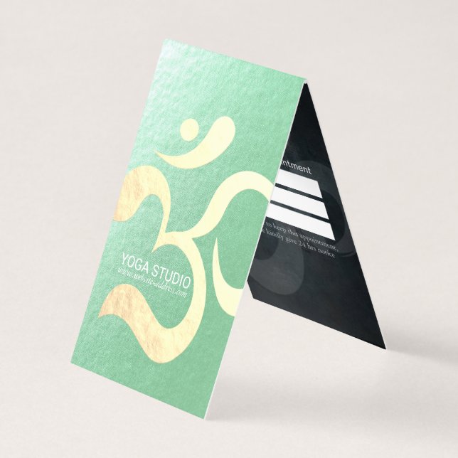 Yoga Meditation Instructor OM Symbol Price List Visitenkarten (Vorderseite)