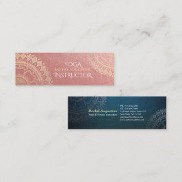 Yoga Meditation Instructor Pink Gold Foil Mandala Mini Visitenkarte