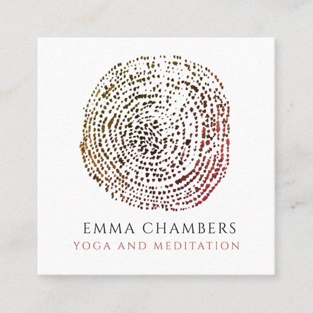 Yoga Meditation Instructor Quadratische Visitenkarte (Vorderseite)