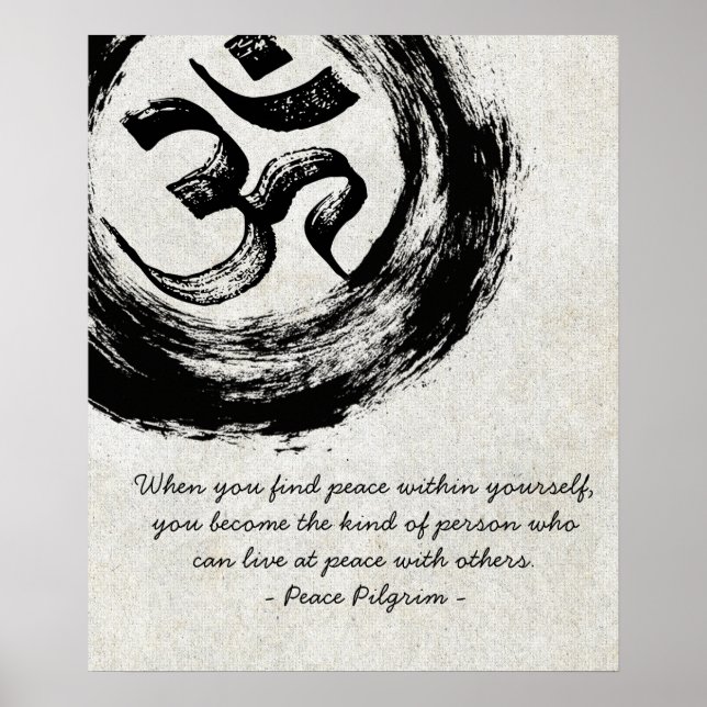 YOGA Meditation Instructor Quotes OM & ZEN Symbole Poster (Vorne)