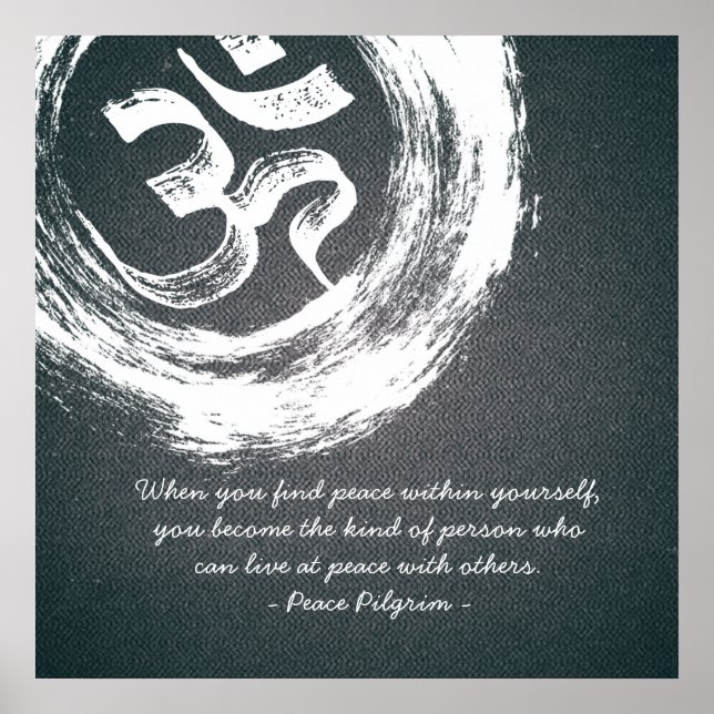 YOGA Meditation Instructor Quotes OM & ZEN Symbole Poster (Vorne)