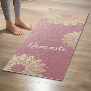 Yoga Meditation Instructor Rose Gold Mandala Lotus Yogamatte