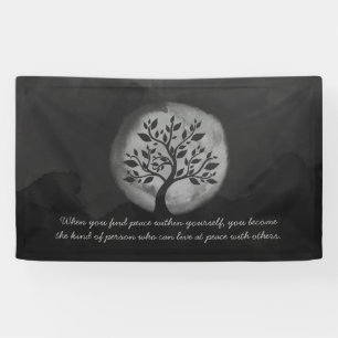 Yoga Meditation Instructor Schwarz-weiß Trefferquo Banner